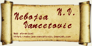 Nebojša Vančetović vizit kartica
